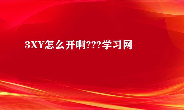 3XY怎么开啊???学习网