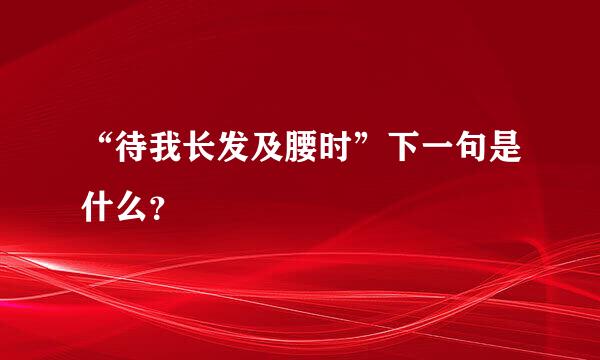 “待我长发及腰时”下一句是什么？