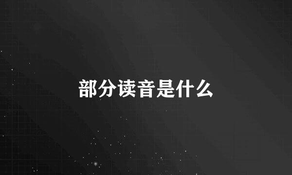 部分读音是什么