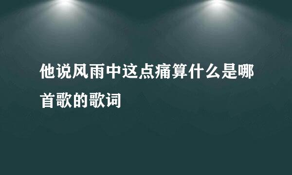 他说风雨中这点痛算什么是哪首歌的歌词