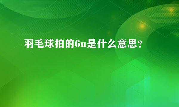 羽毛球拍的6u是什么意思？