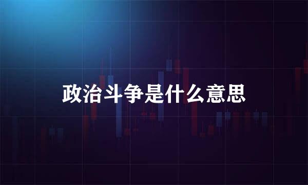 政治斗争是什么意思