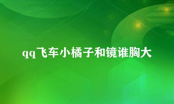 qq飞车小橘子和镜谁胸大