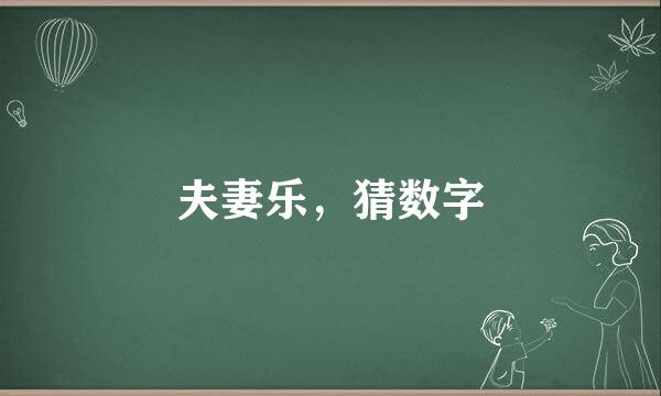 夫妻乐，猜数字