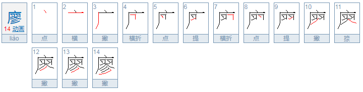 廖怎么读？