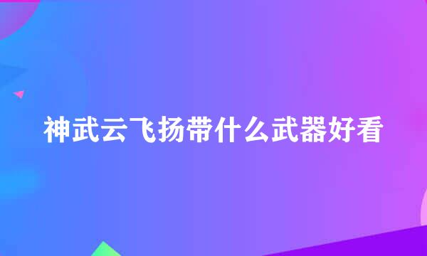 神武云飞扬带什么武器好看