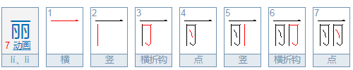 丽的偏旁部首是什么？