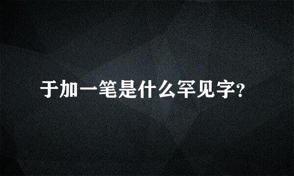 于加一笔是什么罕见字？