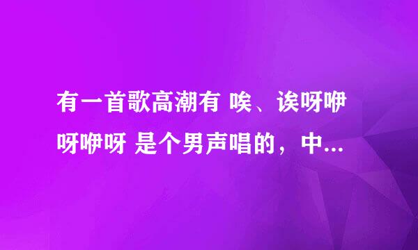 有一首歌高潮有 唉、诶呀咿呀咿呀 是个男声唱的，中文歌。声音感觉很像李荣浩，求歌名