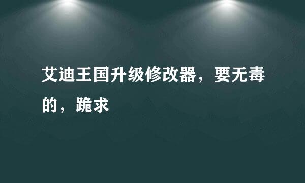 艾迪王国升级修改器，要无毒的，跪求