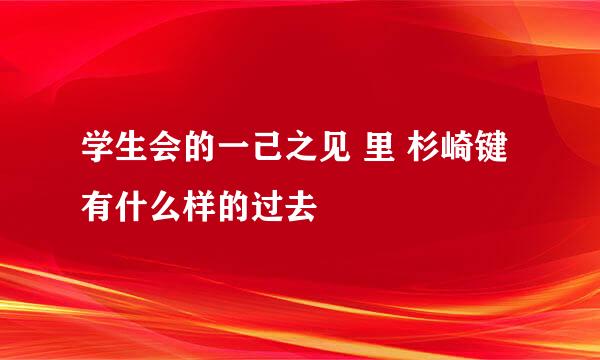 学生会的一己之见 里 杉崎键 有什么样的过去