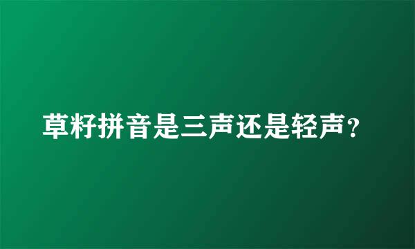 草籽拼音是三声还是轻声？