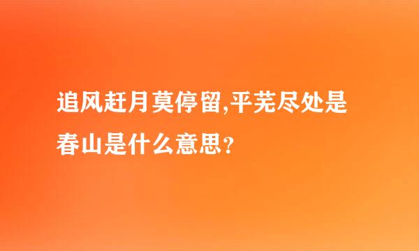 追风赶月莫停留,平芜尽处是春山是什么意思？