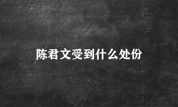 陈君文受到什么处份