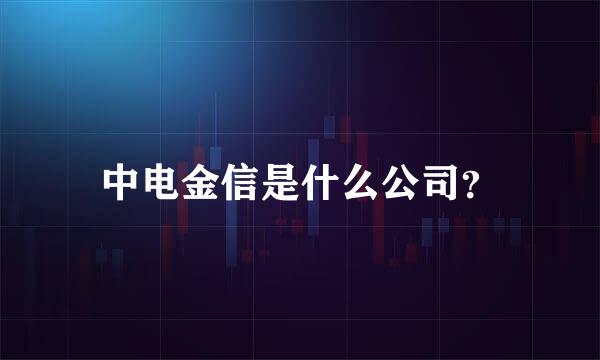 中电金信是什么公司？