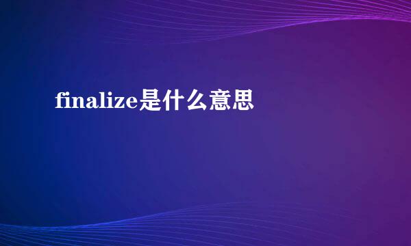 finalize是什么意思