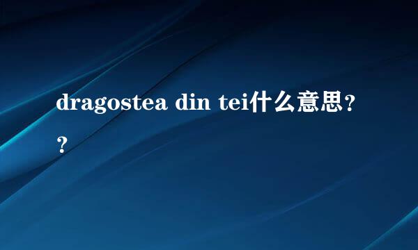 dragostea din tei什么意思？？