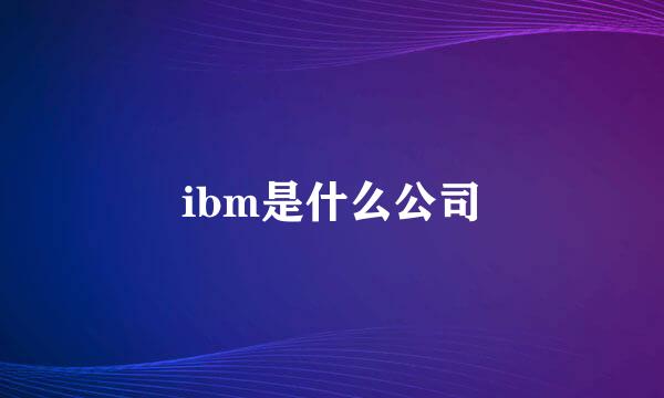 ibm是什么公司