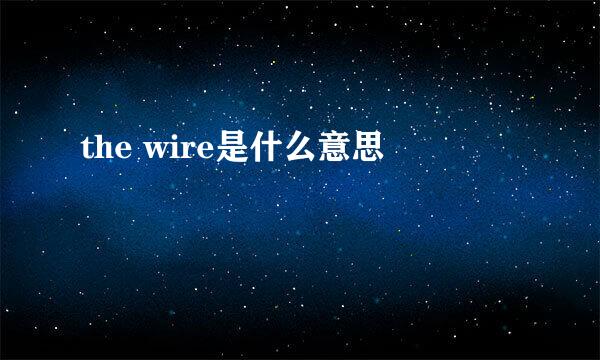 the wire是什么意思