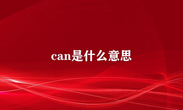 can是什么意思