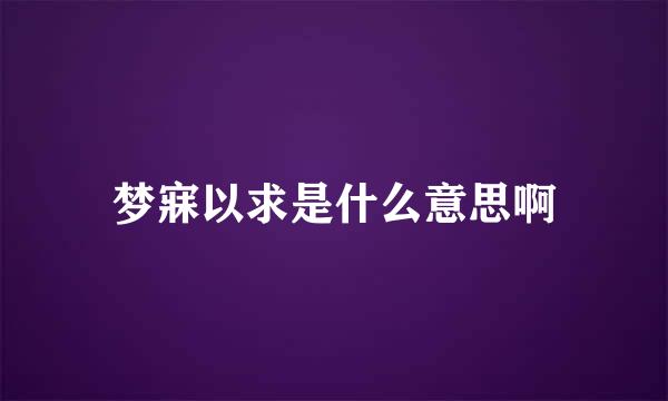 梦寐以求是什么意思啊