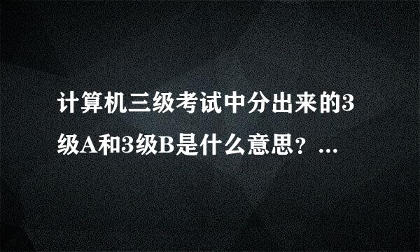 计算机三级考试中分出来的3级A和3级B是什么意思？有什么区别？