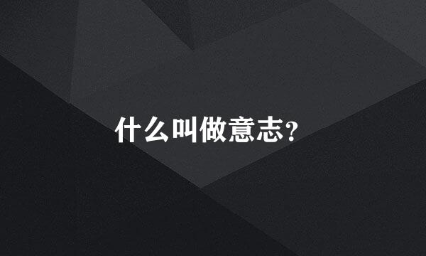 什么叫做意志？