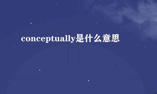 conceptually是什么意思