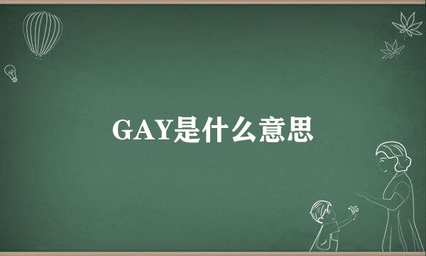 GAY是什么意思