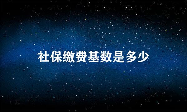 社保缴费基数是多少