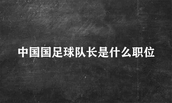 中国国足球队长是什么职位