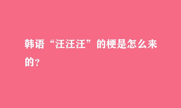 韩语“汪汪汪”的梗是怎么来的？