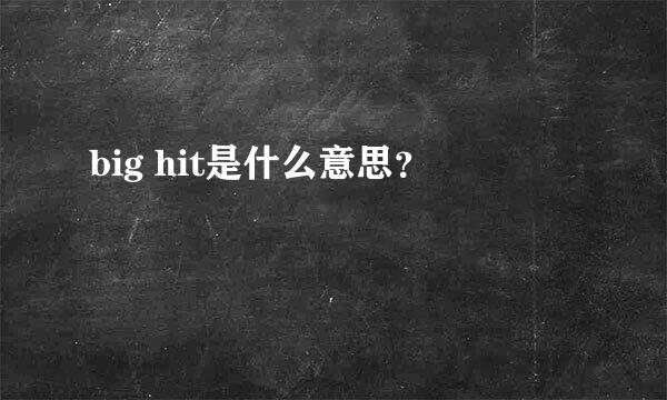 big hit是什么意思？