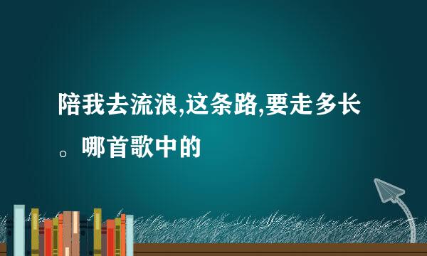 陪我去流浪,这条路,要走多长。哪首歌中的