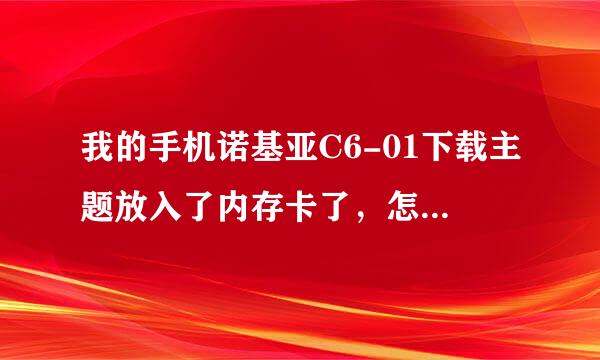 我的手机诺基亚C6-01下载主题放入了内存卡了，怎么安装应用啊？