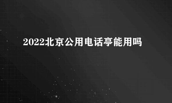 2022北京公用电话亭能用吗