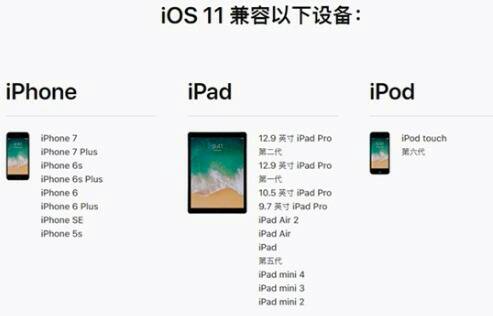 ios11系统支持哪些设备