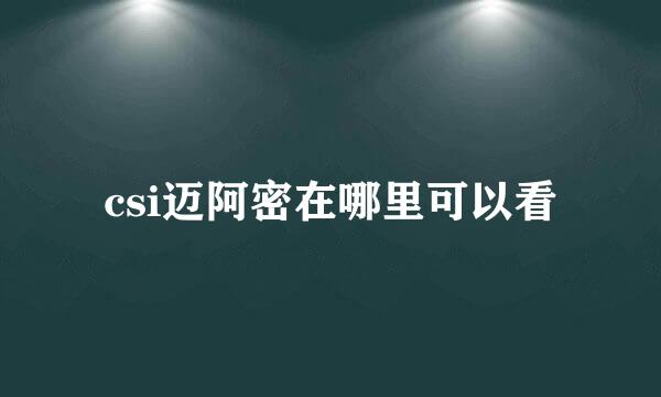 csi迈阿密在哪里可以看