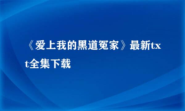 《爱上我的黑道冤家》最新txt全集下载