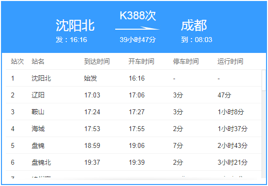 k388次列车经过的站点