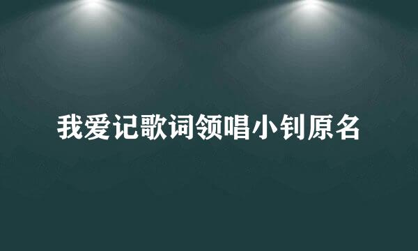 我爱记歌词领唱小钊原名