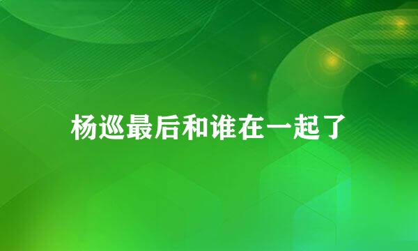 杨巡最后和谁在一起了