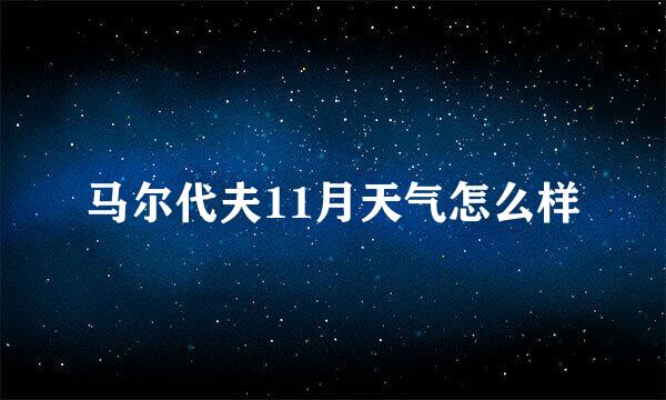 马尔代夫11月天气怎么样