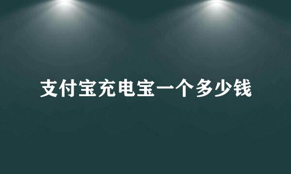 支付宝充电宝一个多少钱