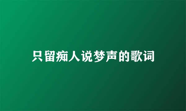 只留痴人说梦声的歌词