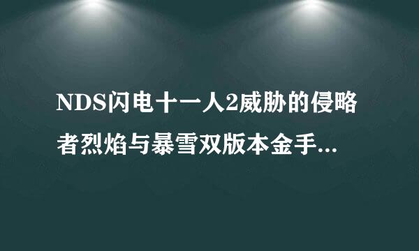 NDS闪电十一人2威胁的侵略者烈焰与暴雪双版本金手指请尽快回复因为很急的