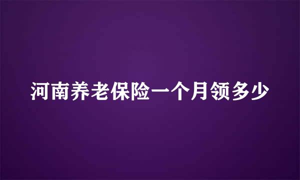 河南养老保险一个月领多少