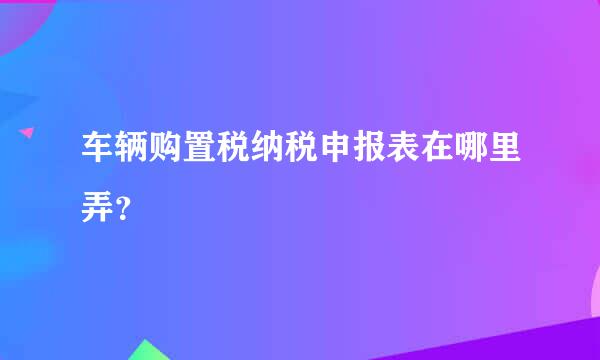 车辆购置税纳税申报表在哪里弄？