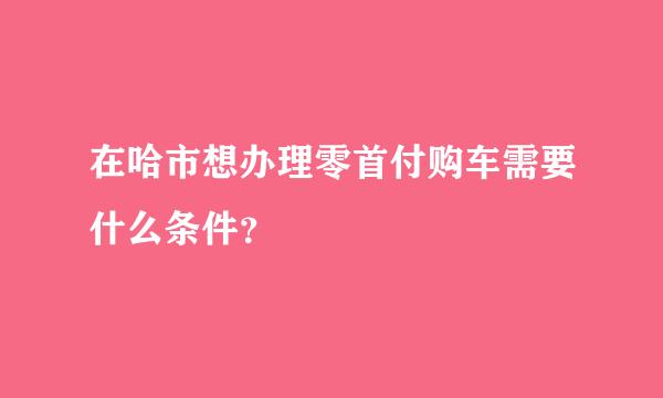 在哈市想办理零首付购车需要什么条件？