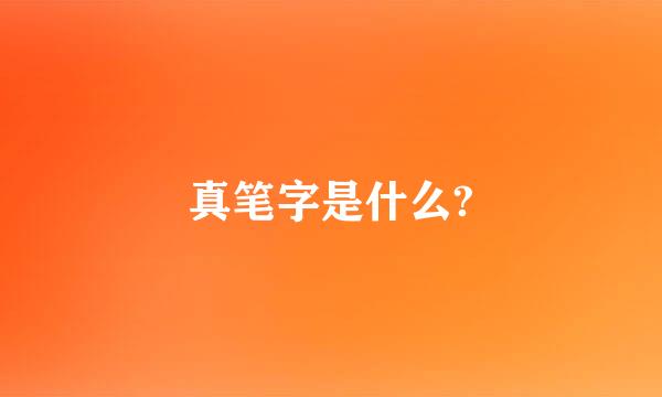 真笔字是什么?